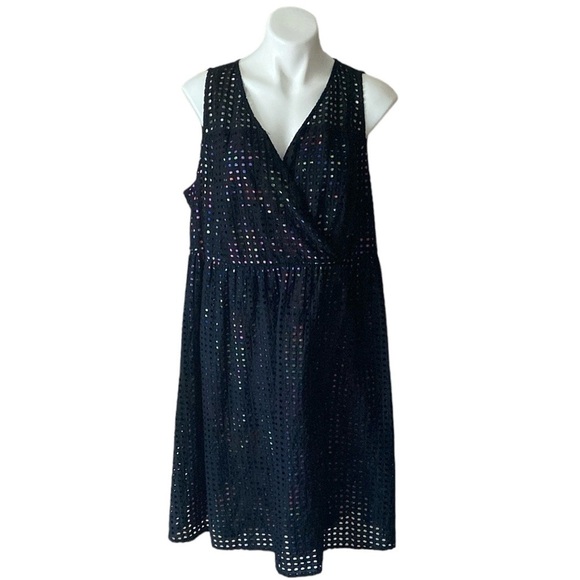 Lane Bryant Dresses & Skirts - Lane Bryant Black Eyelet Sleeveless Cotton Fit And Flare Plus Size 22 Dress